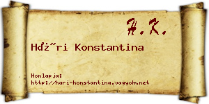 Hári Konstantina névjegykártya
